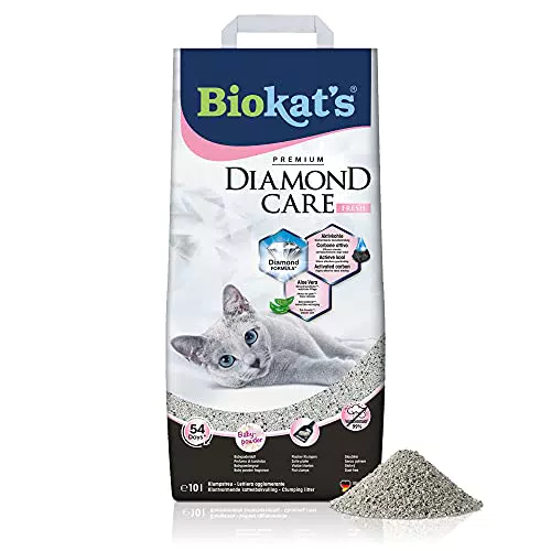 Biokat's Diamond Care Fresh: Lettiera per gatti con carbone attivo e aloe vera
