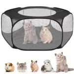 Recinto Pieghevole per Animali Domestici - Tenda Trasparente per Piccoli Animali - Nero