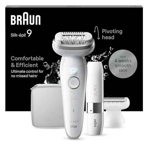 Braun Silk-épil 9 Depilatore Donna con Testina Flessibile - Wet & Dry