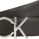 Cintura Donna Calvin Klein Logo Belt 3.0 in Pelle Nera