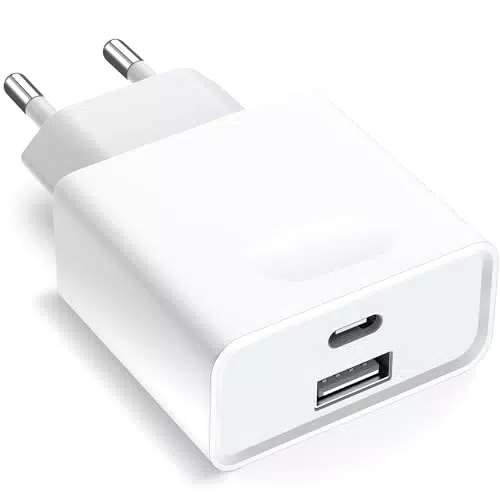 Apple Caricatore USB-C 20W per iPhone 15, 14, 13, 12, 11, SE, XR, XS, 8, 7, 6S