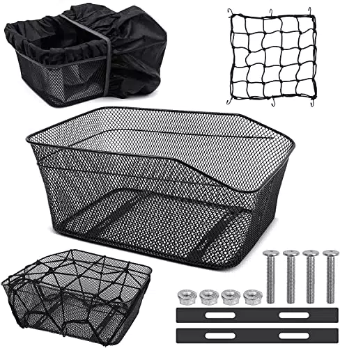 Cestino Posteriore Portabagagli per Bicicletta con Parapioggia - Ideale per Spesa e Campeggio