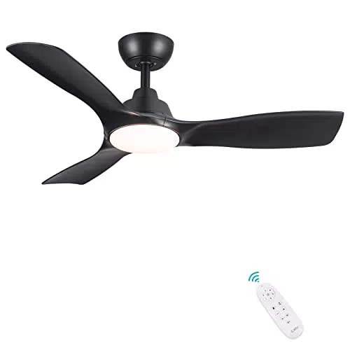 Ventilatore da Soffitto CJOY con Luce e Telecomando - Nero