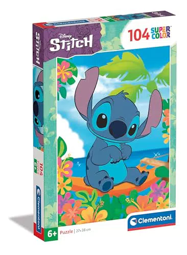 Clementoni Puzzle Disney Supercolor Stitch - 104 Pezzi per Bambini 6 Anni