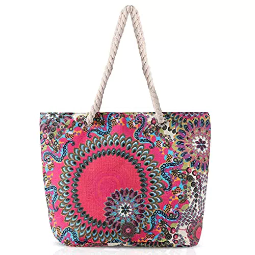 Comius Borsa da Spiaggia Grande in Tela, Zaino Casual Tracolla Donna