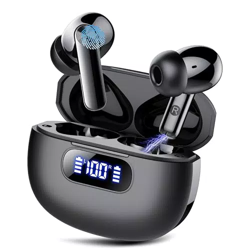 Cuffie Bluetooth Wireless con Driver Dinamico HiFi Stereo e Cancellazione Rumore IP7 Impermeabile