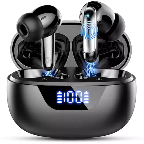 Cuffie Bluetooth 5.3 con Cancellazione Rumore e Batteria 48H - Impermeabili IP7