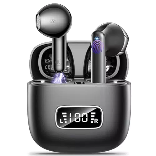 Cuffie Bluetooth 5.3 con 4 Microfoni e Cancellazione Rumore - Impermeabili e Wireless