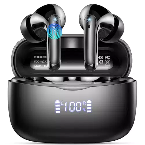 Cuffie Bluetooth Stereo Hi-Fi con Microfoni HD e Controllo Touch IP7 Impermeabili