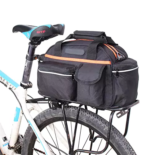 Borsa Portapacchi Bicicletta Posteriore con Strisce Riflettenti - Capacità 14L
