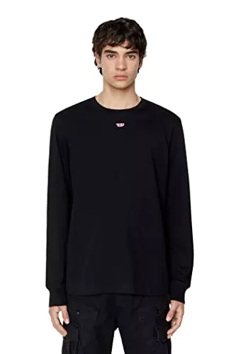 Diesel T-Just LS D - Maglietta a Maniche Lunghe Senza Collo Uomo