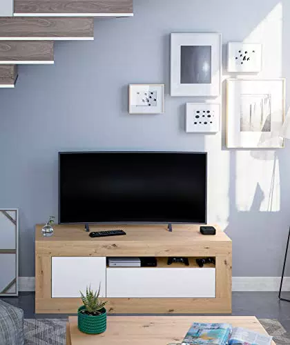 Mobile da Soggiorno Porta TV Moderno con Ante e Vano Aperto - Modello Dmora