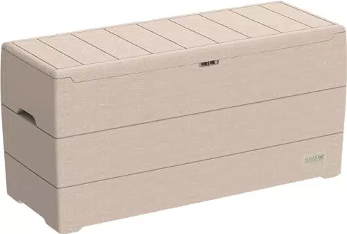 Duramax Cedargrain Durabox Baule da Giardino in plastica con ruote - Tortora