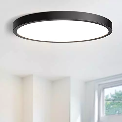 EDISHINE Plafoniera LED 18W Rotonda Piatta per Bagno, Cucina e Ufficio