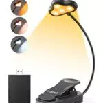 EDISHINE Lampada da Lettura Ricaricabile con Clip e Collo Flessibile 360°