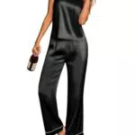 Ekouaer Pigiama Estivo Donna in Seta Senza Maniche con Pantaloni Tasche