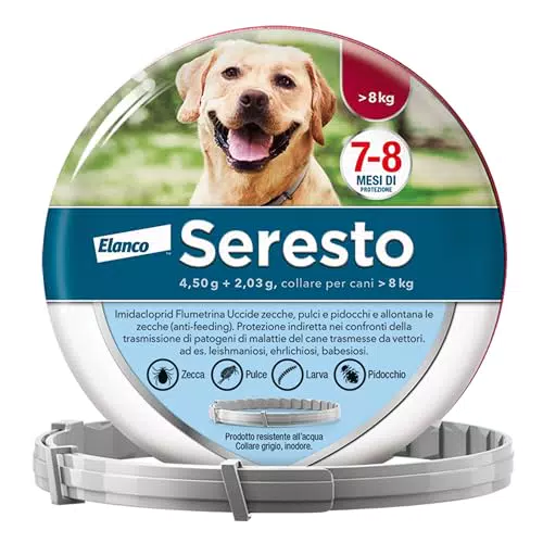 Elanco Seresto Collare Antiparassitario per Cani - Protezione fino a 8 Mesi