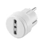 Adattatore Presa Electraline 71047 Schuko 10/16A per Viaggi in Europa - Bianco
