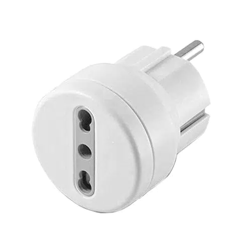 Adattatore Presa Electraline 71047 Schuko 10/16A per Viaggi in Europa - Bianco