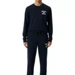 Emporio Armani Felpa da Uomo Iconic Terry, Blu Marino