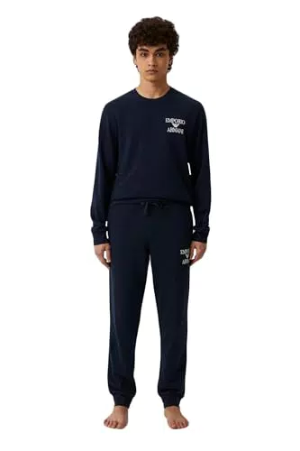 Emporio Armani Felpa da Uomo Iconic Terry, Blu Marino