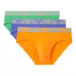 Emporio Armani Slip Uomo in Cotone Elasticizzato con Monogramma Audace
