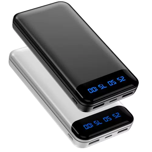 Enerwow Power Bank 16000mAh USB C Ricarica Rapida Ultra Sottile con LED Display