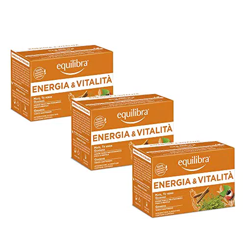 Equilibra Integratori Alimentari Tisana Energia e Vitalità con Mate, Tè Verde e Guaranà