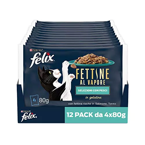 Felix Purina Cibo Umido per Gatti con Salmone e Tonno