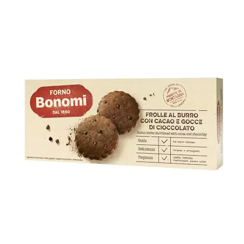 Bonomi Frolle al Burro con Cacao e Gocce di Cioccolato - Biscotti Gustosi
