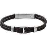 Fossil Bracciale Da Uomo Heritage in Acciaio Inossidabile Argento