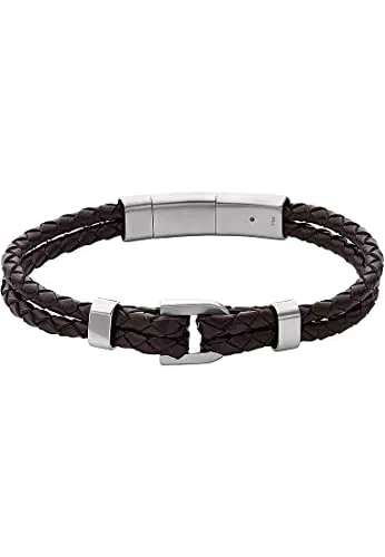 Fossil Bracciale Da Uomo Heritage in Acciaio Inossidabile Argento