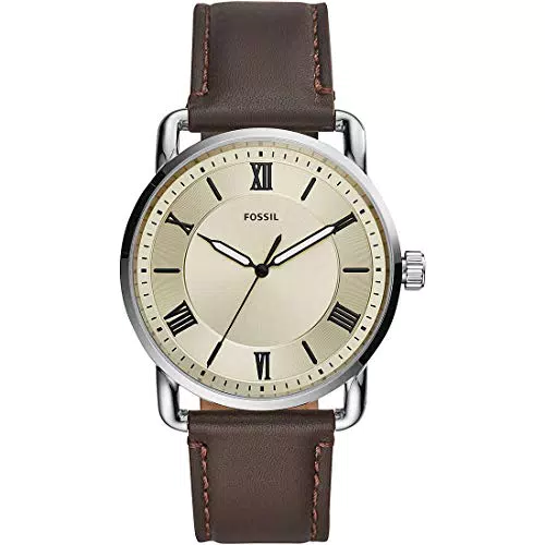 Fossil Orologio Copeland da Uomo con Movimento al Quarzo e Cassa in Acciaio Inossidabile con Cinturino in Pelle