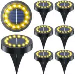 Luci Solari da Giardino GIACOMO 14LED IP65 - Lampade Solari Esterno Incasso Luce Sepolta Solare per Prato Vialetto Scala - Bianco Freddo