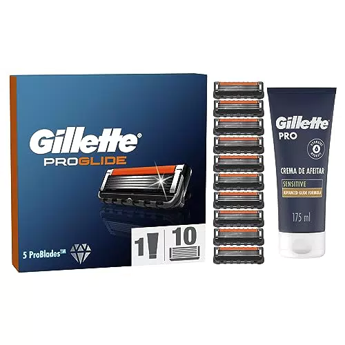 Gillette ProGlide: Lamette di Ricambio con Lubrastrip e Crema da Barba per Pelli Sensibili