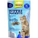 GimCat Nutri Pockets Fish Tonno - Snack croccante per gatti con ingredienti funzionali