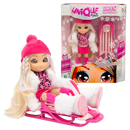 Giochi Preziosi - Bambola Unique Eyes Winter Holiday Rebecca con Accessori Moda