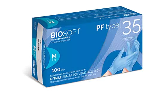 BIOSOFT PLUS Guanti Monouso in Nitrile - Modello Professionale per Uso Sicuro