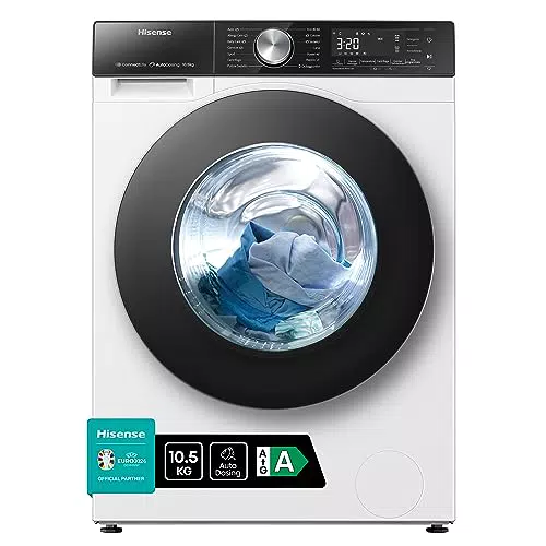 Hisense Lavatrice Carica Frontale 1400 rpm, 15 Programmi, Autodose