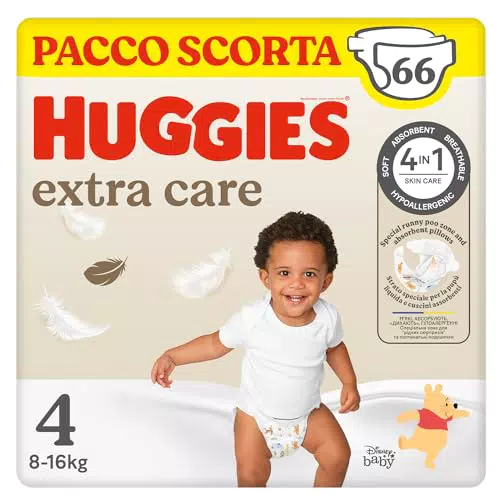 Huggies Pannolini Extra Care Taglia 4 - Confezione da 66