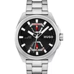 HUGO Orologio analogico multifunzione al quarzo da uomo con cinturino in acciaio inossidabile