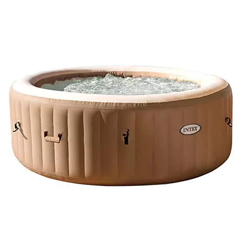 Intex - PureSpa Vasca Idromassaggio Gonfiabile Bubble Massage, 4 posti, 120 Getti, Riscaldatore