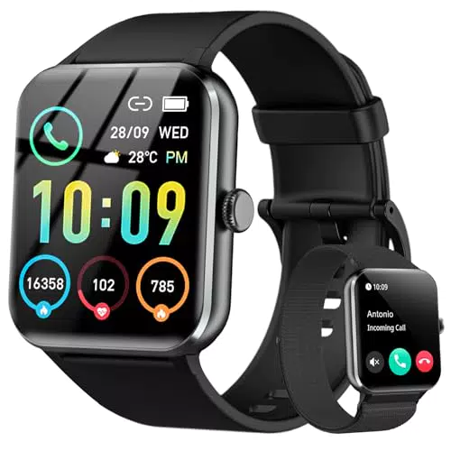 IOWODO Smartwatch Fitness con Risposta Chiamate, Monitor Sonno e Cardiofrequenzimetro