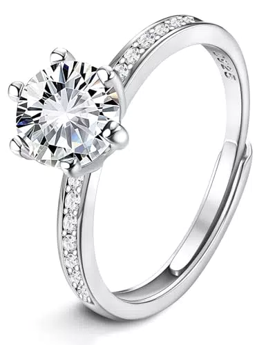 Anello Donna Argento 925 Regolabile con Zirconia Cubica - Gioielli JeweBella