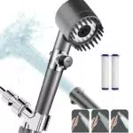 JINYOMFLY Soffione Doccia con Filtro e Alta Pressione, 4 Tipi di Getto
