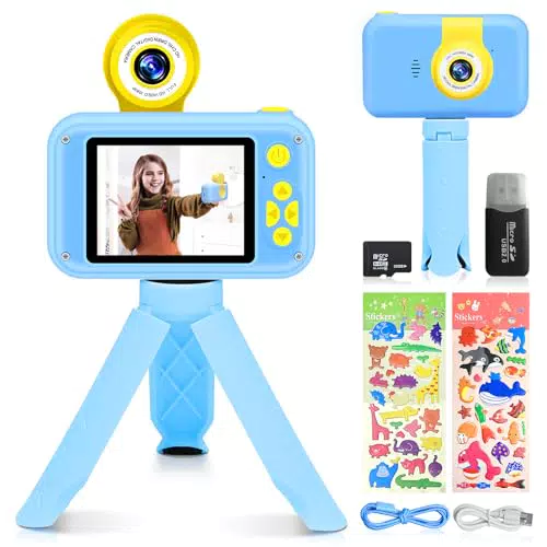 Macchina Fotografica Digitale per Bambini con Schermo 2.4", Videocamera HD 1080P e Scheda SD da 32 GB
