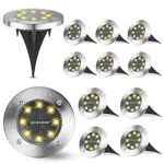 Joomer Luci Solari da Giardino a LED per Esterno - Faretti Solari Impermeabili per Vialetti e Piscine