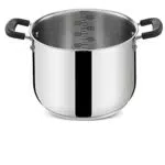 Lagostina Pratica Pentola Alta 2 Maniglie per Induzione, 20 cm, Acciaio 18/10