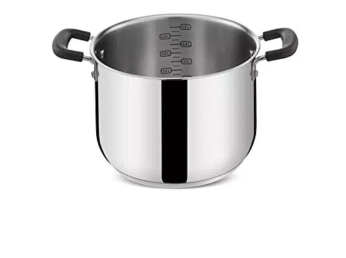 Lagostina Pratica Pentola Alta 2 Maniglie per Induzione, 20 cm, Acciaio 18/10