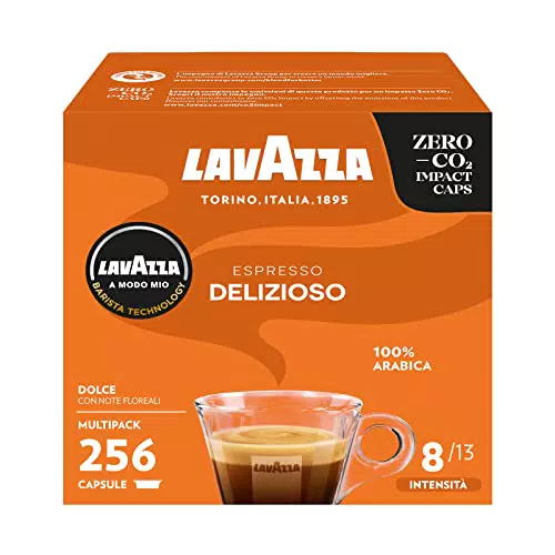 Lavazza A Modo Mio Espresso Delizioso 256 Capsule Caffè Arabica Intensità 8 Tostatura Media
